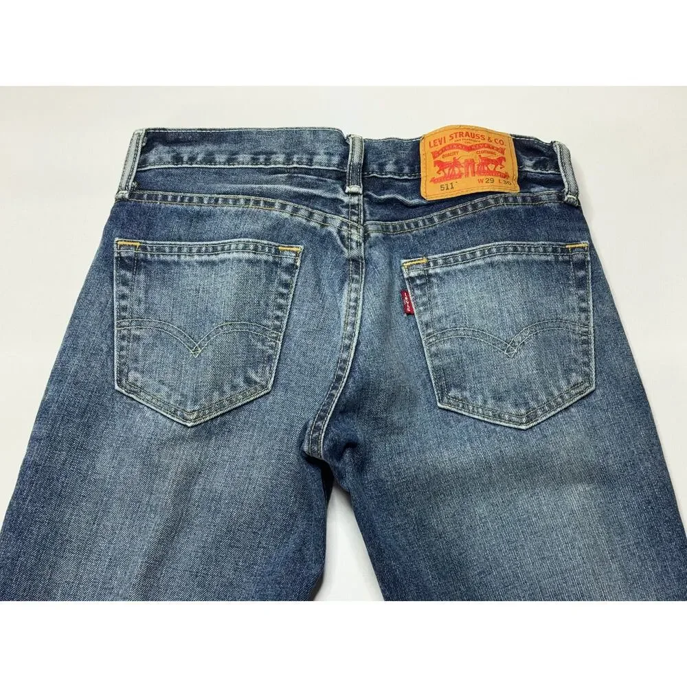 Levi's‎ 511 Men's Slim Fit Straight Leg Blue Denim Jeans - Size 29x28.5*